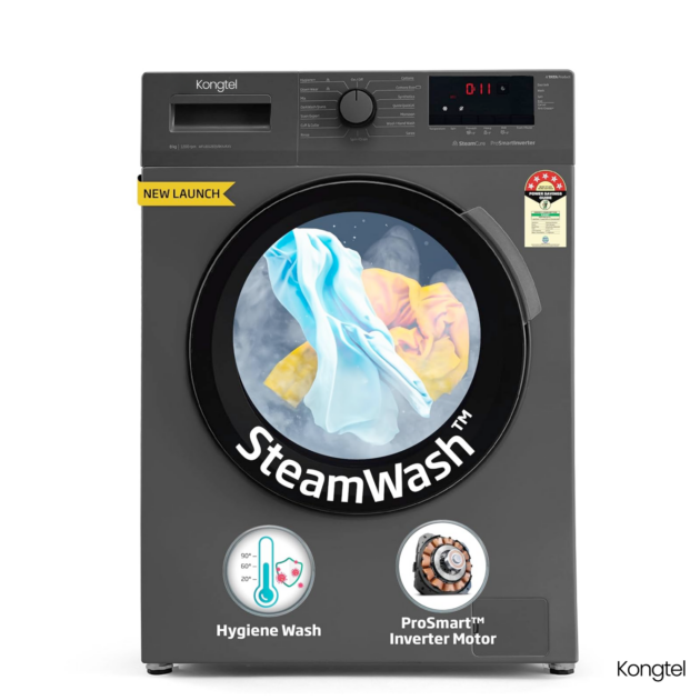 Kongtel - 8Kg 5-Star AI Control & Wi-Fi, Fully-Automatic Front Loading Washing Machine