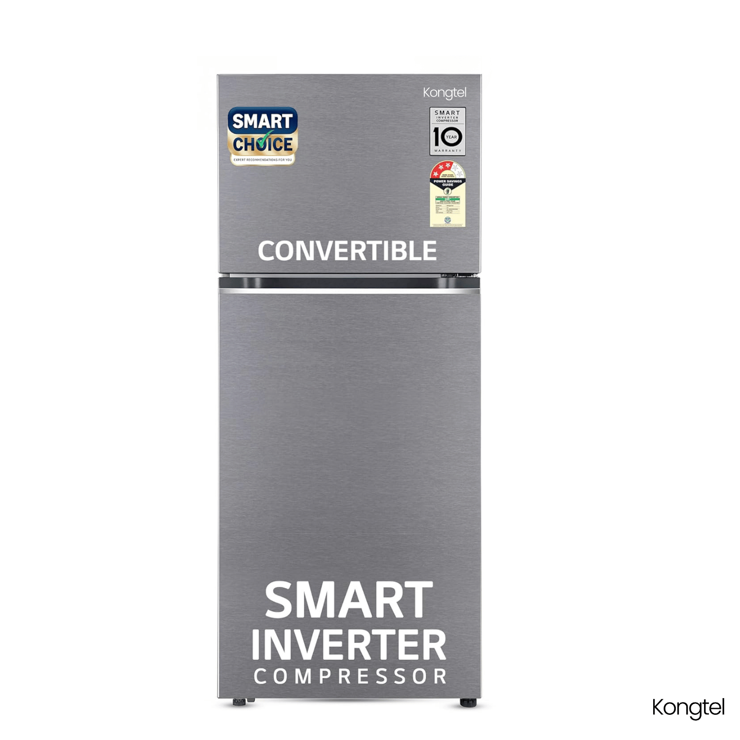 Kongtel - 322L 3-Star Frost-Free Smart Inverter Double Door Refrigerator